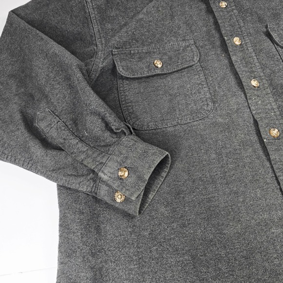 Field & Stream Shirt Mens Large Gray Flannel Button Front Workwear Outdoors - Picture 3 of 14